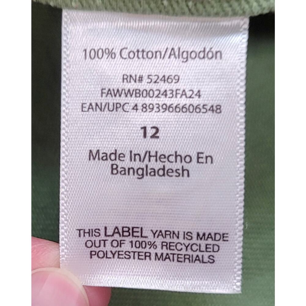 FREE ASSEMBLY Flared Skirt with Yoke Military Green w/Pockets Womens Size: 12 - Picture 12 of 15